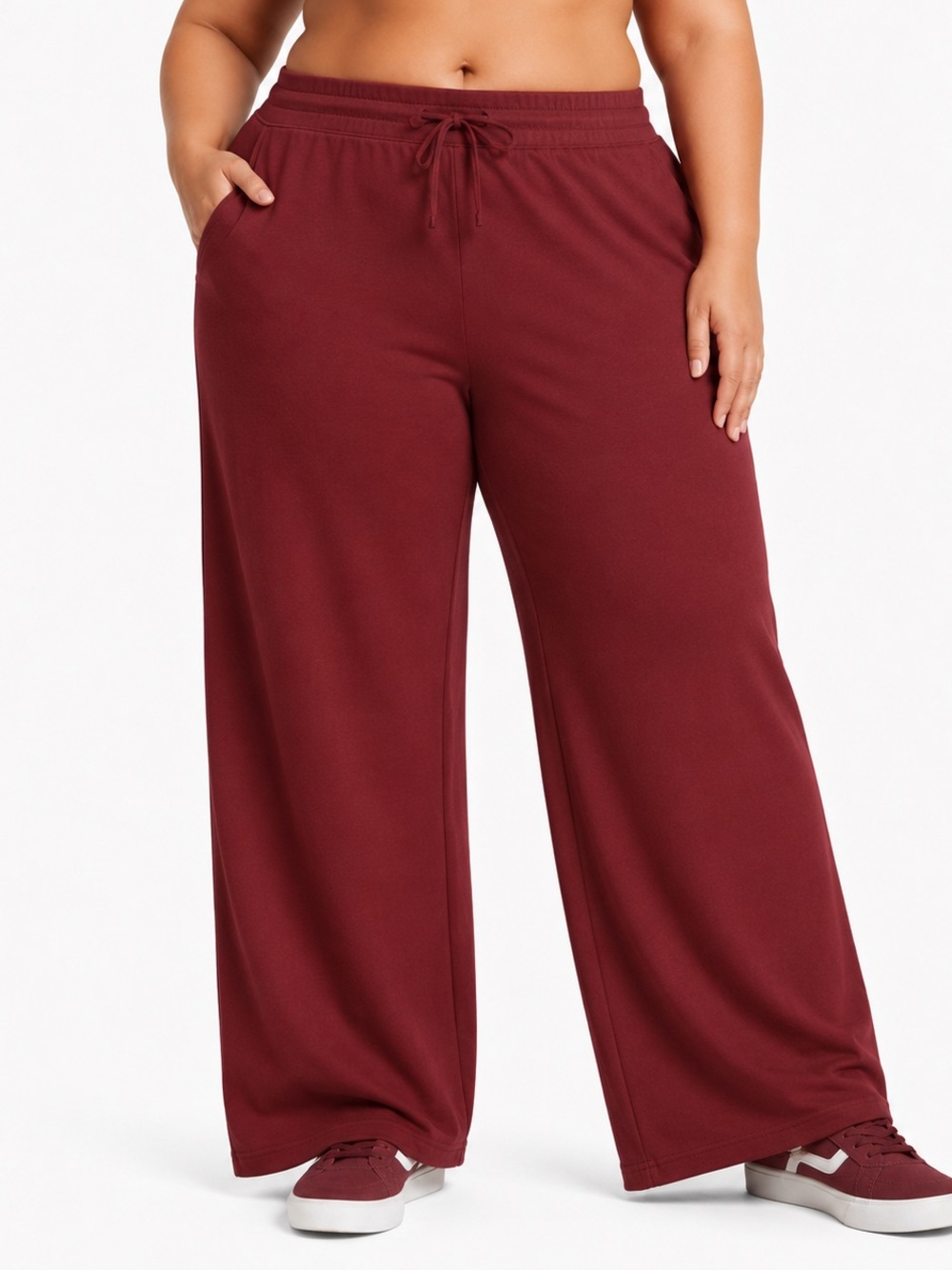 All In Motion Women's Modal French Terry Flare Sweatpants Maroon Size XL